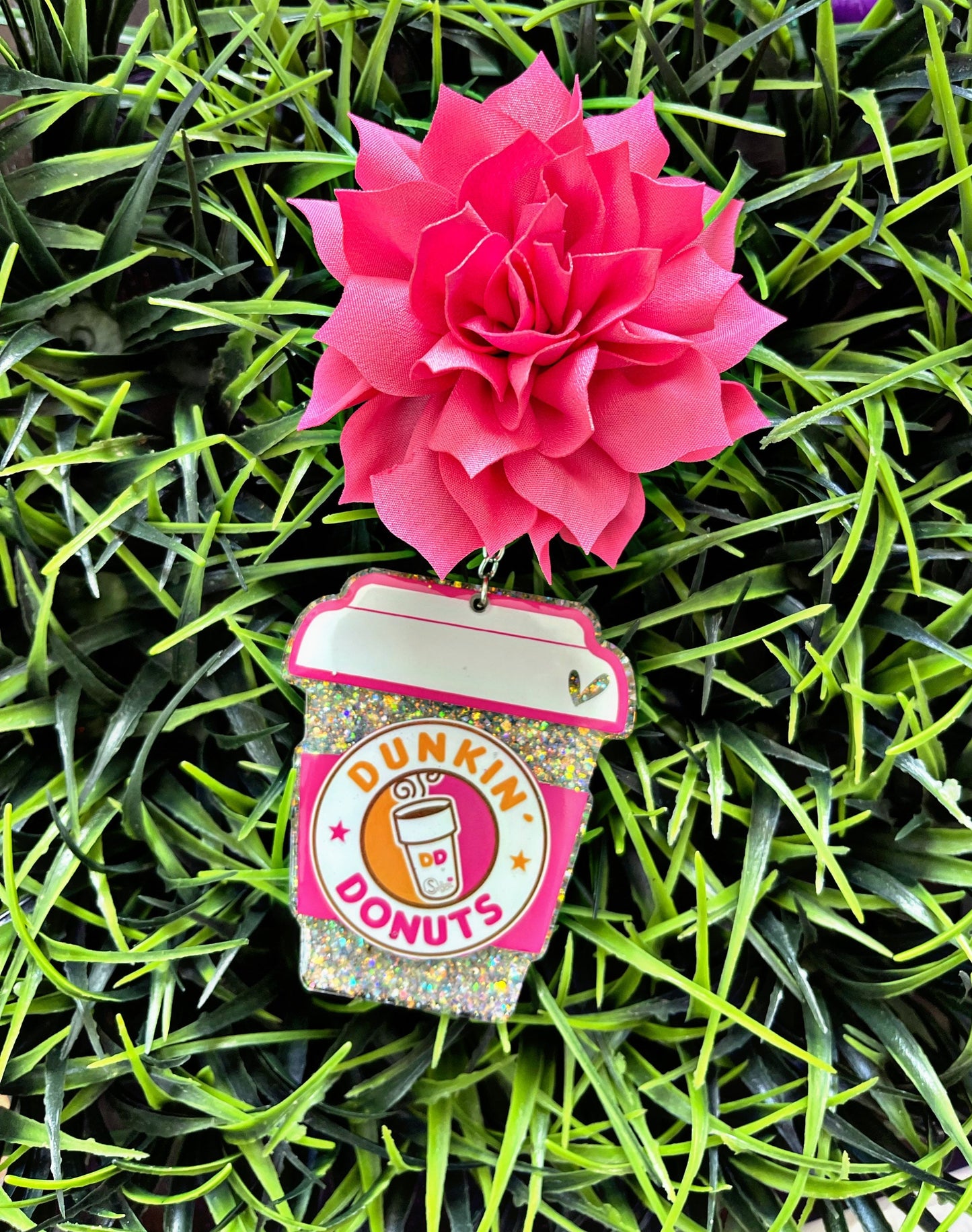 Dunkin Donuts Inspired Car Freshener • Coffee Hanger • Car Accessories • Essential Oils Vent Clip • Dunkie Junkie Scented Freshie • Decor