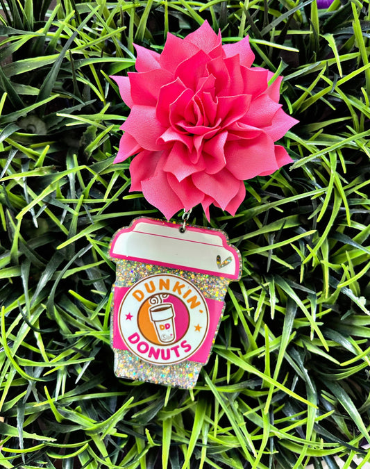 Dunkin Donuts Inspired Car Freshener • Coffee Hanger • Car Accessories • Essential Oils Vent Clip • Dunkie Junkie Scented Freshie • Decor