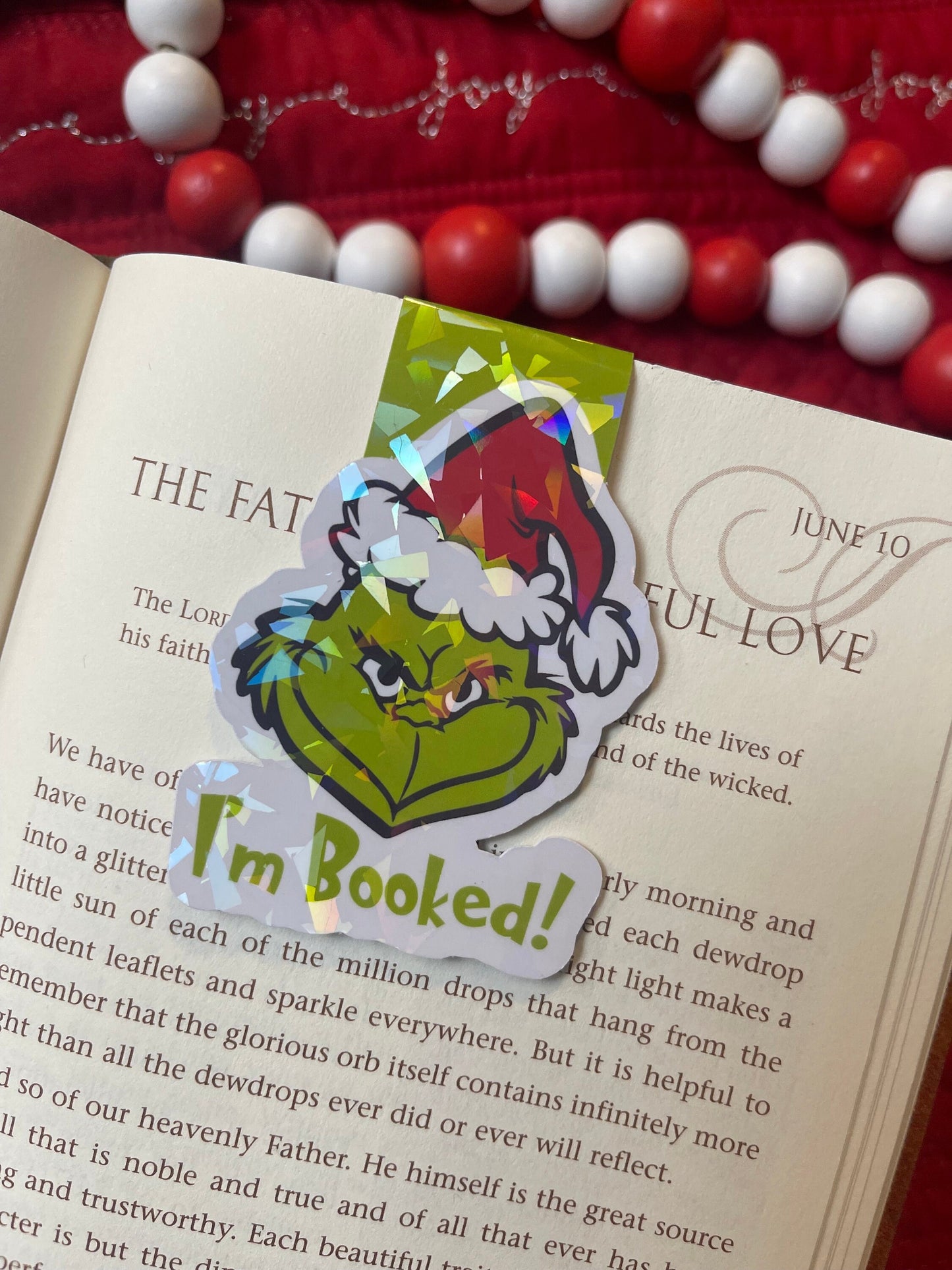 Christmas Bookmark, Grinch Magnetic Bookmark, Reading Accessory, Book Gift, Cute Bookmark, Unique Bookmark, Personalized Bookmark