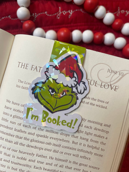 Christmas Bookmark, Grinch Magnetic Bookmark, Reading Accessory, Book Gift, Cute Bookmark, Unique Bookmark, Personalized Bookmark