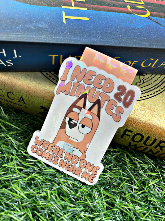 I Need 20 Minutes Bookmark, Cartoon Dog Magnetic Bookmark, Reading Accessory, Book Gift, Cute Bookmark, Bookish Accessories