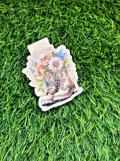 Floral Boots Magnetic Bookmark, Spring Bookmark,  Cute Reading Accessory, Book Gift, Cute Bookmark, Unique Bookmark, flower Bookmark