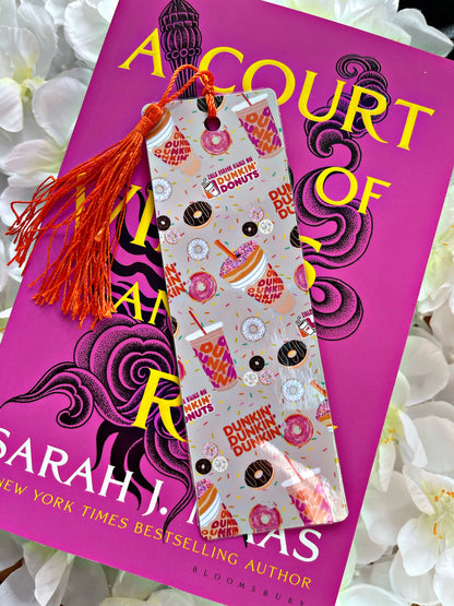 Dunkin Bookmark, Coffee Bookmark, Reading Accessory, Book Gift, Cute Bookmark, Unique Bookmark, Personalized Bookmark